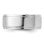 14k White Gold 8mm Flat with Step Edge Wedding Band
