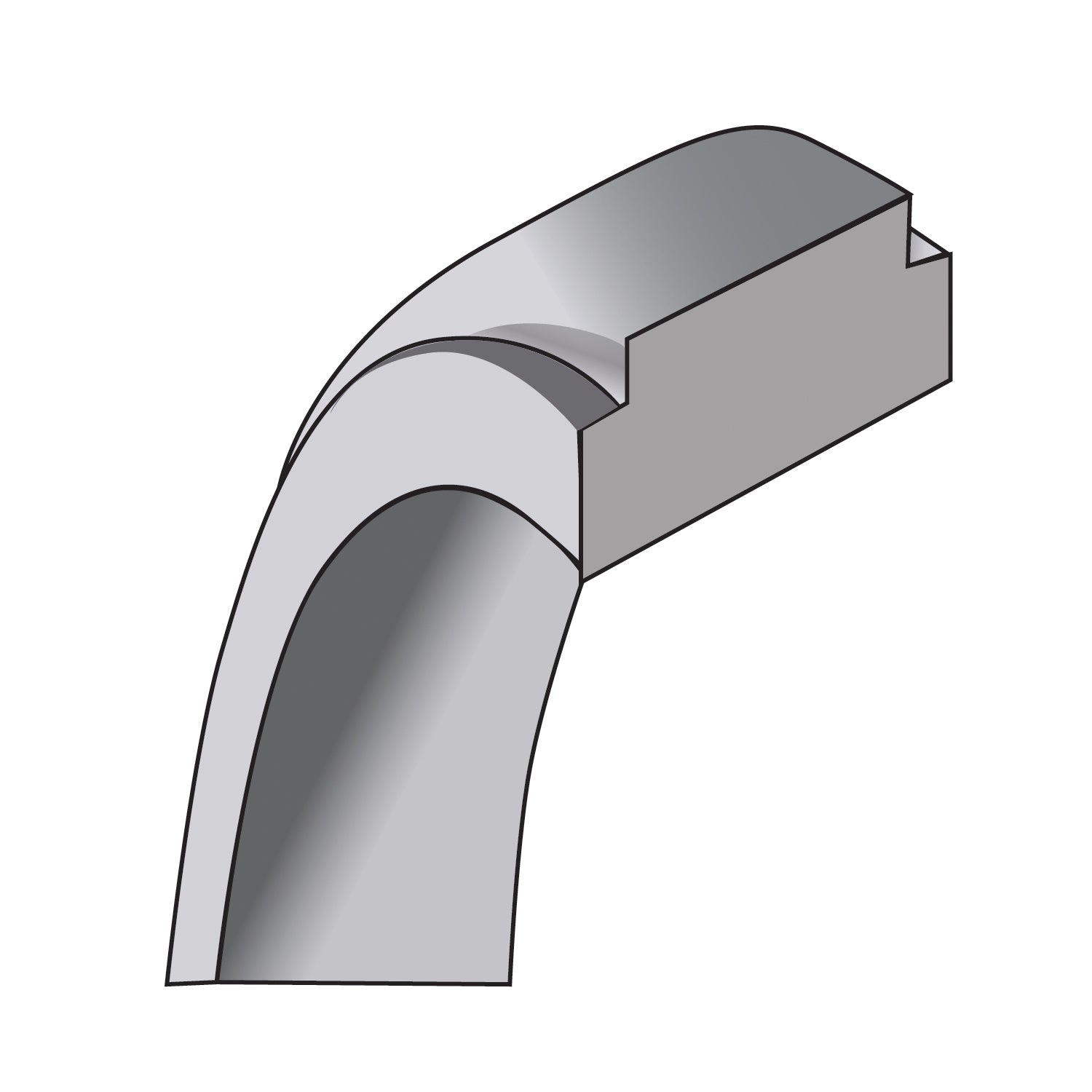 Sterling Silver 4mm Flat with Step Edge Size 13.5 Band
