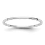 10K White Gold Flat Wedding Band 1mm