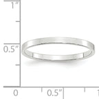 2.0mm 10K White Gold Lightweight Flat Wedding Band - Sophia Jewelers
