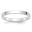 14K White Gold Flat Wedding Band 2mm