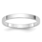 14k White Gold 2mm Lightweight Flat Wedding Band
