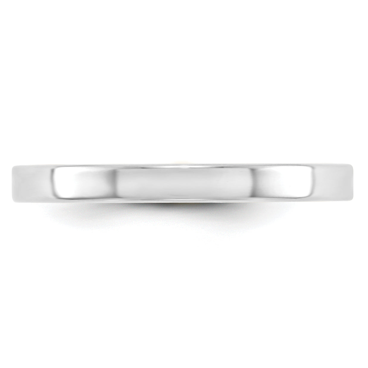 14K White Gold Flat Wedding Band 2.5mm