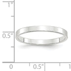 14k White Gold 2.5mm Lightweight Flat Wedding Band