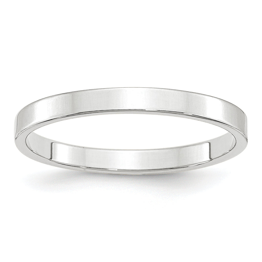 2.5mm 10K White Gold Lightweight Flat Wedding Band - Sophia Jewelers