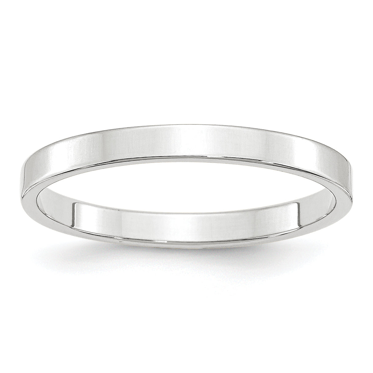 14K White Gold Flat Wedding Band 2.5mm Main image