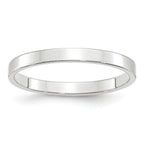 14K White Gold Flat Wedding Band 2.5mm