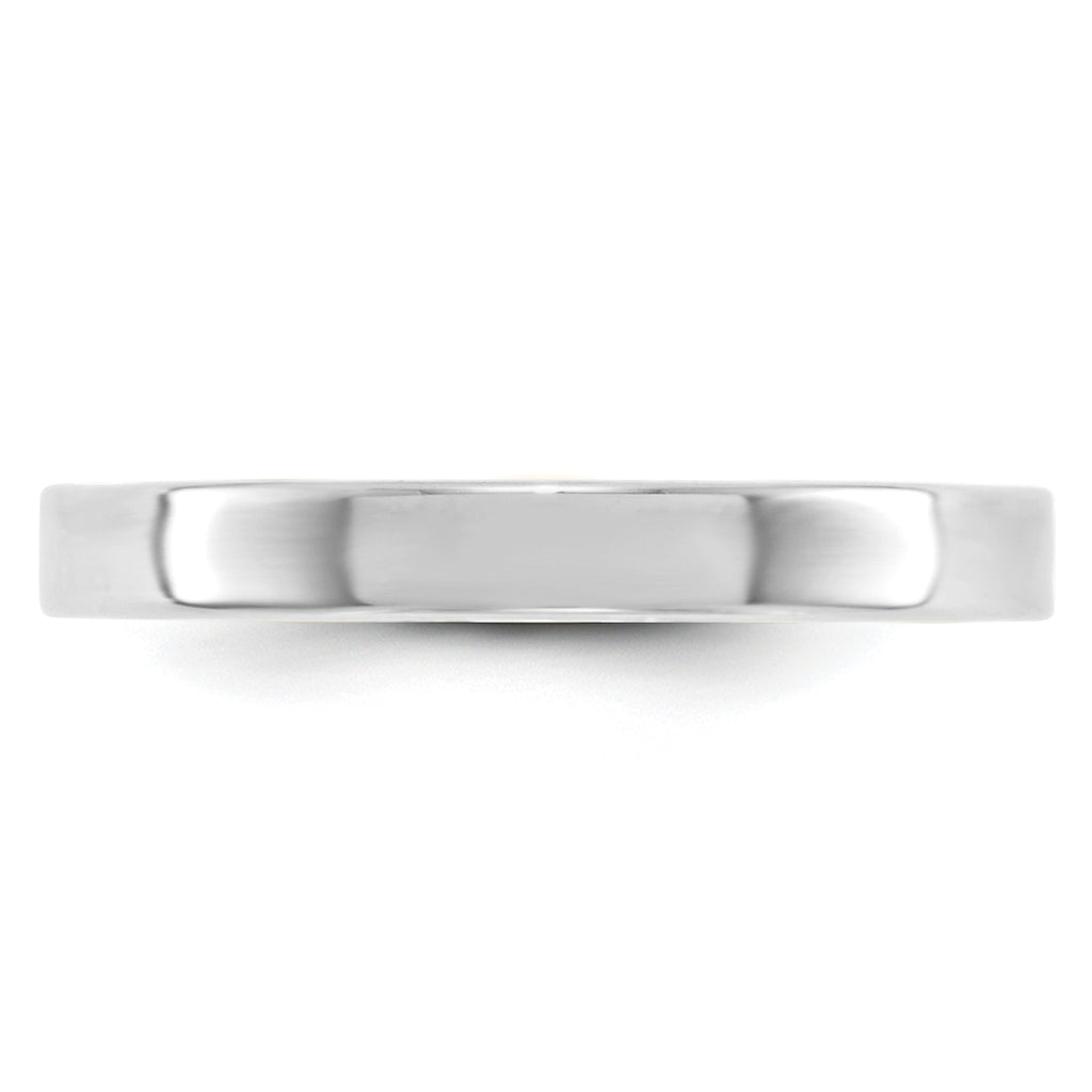 14k White Gold 3mm Lightweight Flat Wedding Band
