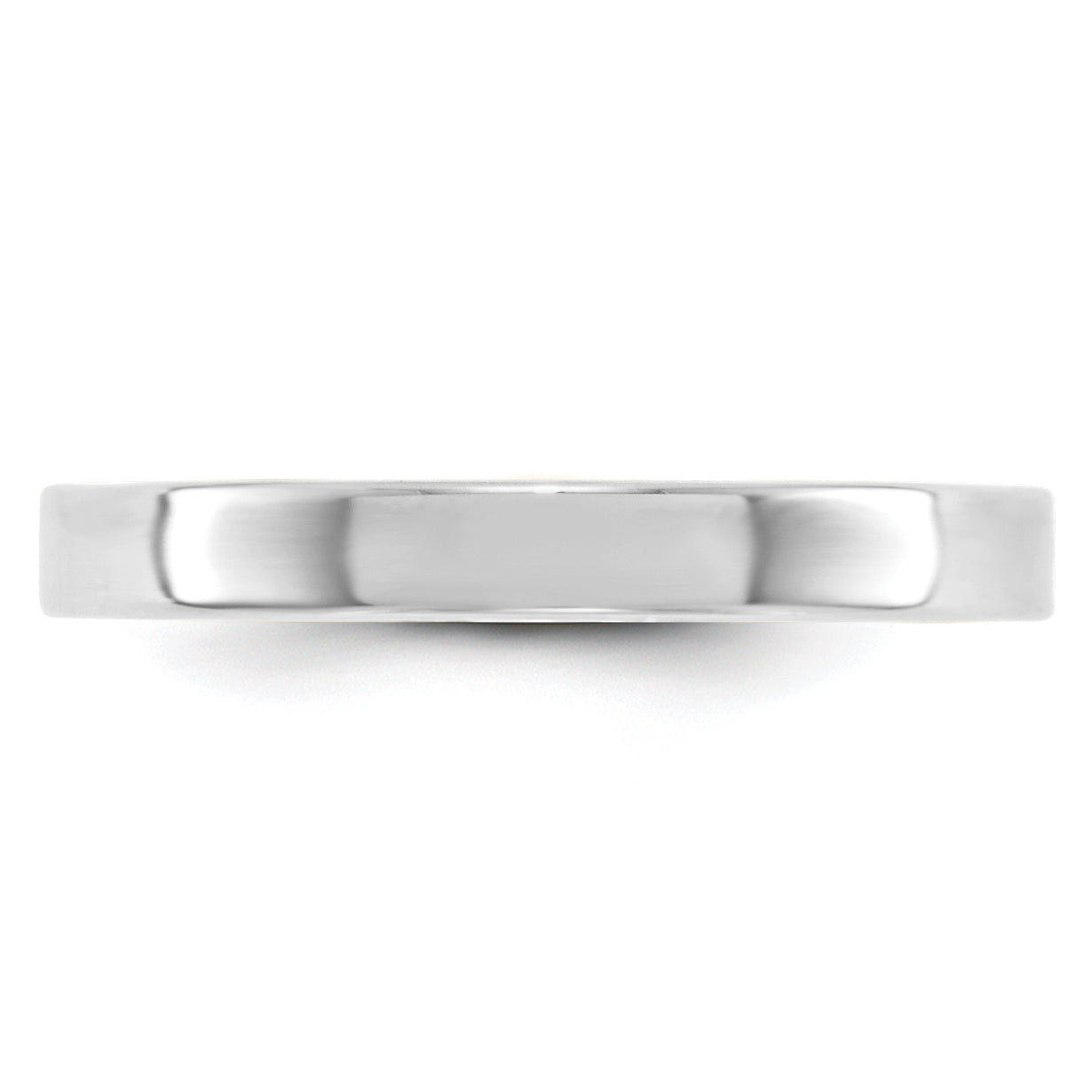 14k White Gold 3mm Lightweight Flat Wedding Band