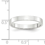 3.0mm 10K White Gold Lightweight Flat Wedding Band - Sophia Jewelers