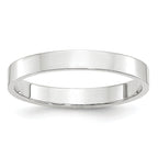 3.0mm 10K White Gold Lightweight Flat Wedding Band - Sophia Jewelers