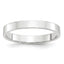 3.0mm 10K White Gold Lightweight Flat Wedding Band - Sophia Jewelers