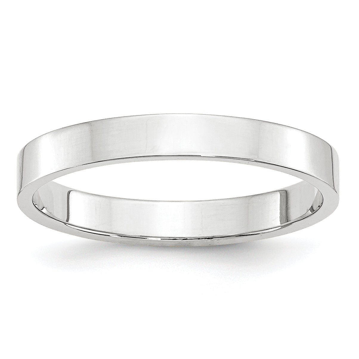 14k White Gold 3mm Lightweight Flat Wedding Band Main image