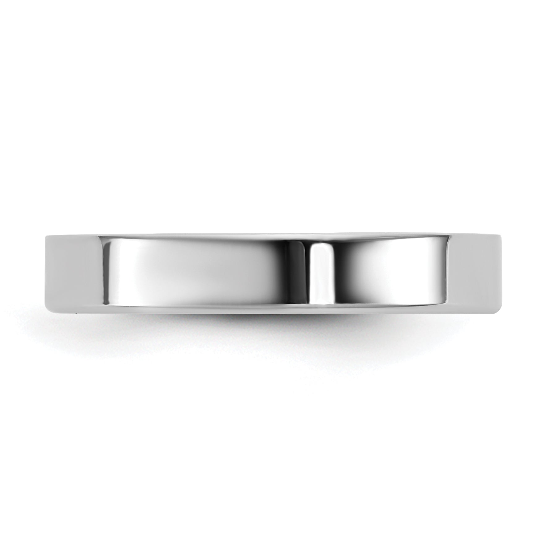 3.5mm 10K White Gold Lightweight Flat Wedding Band Secondary image