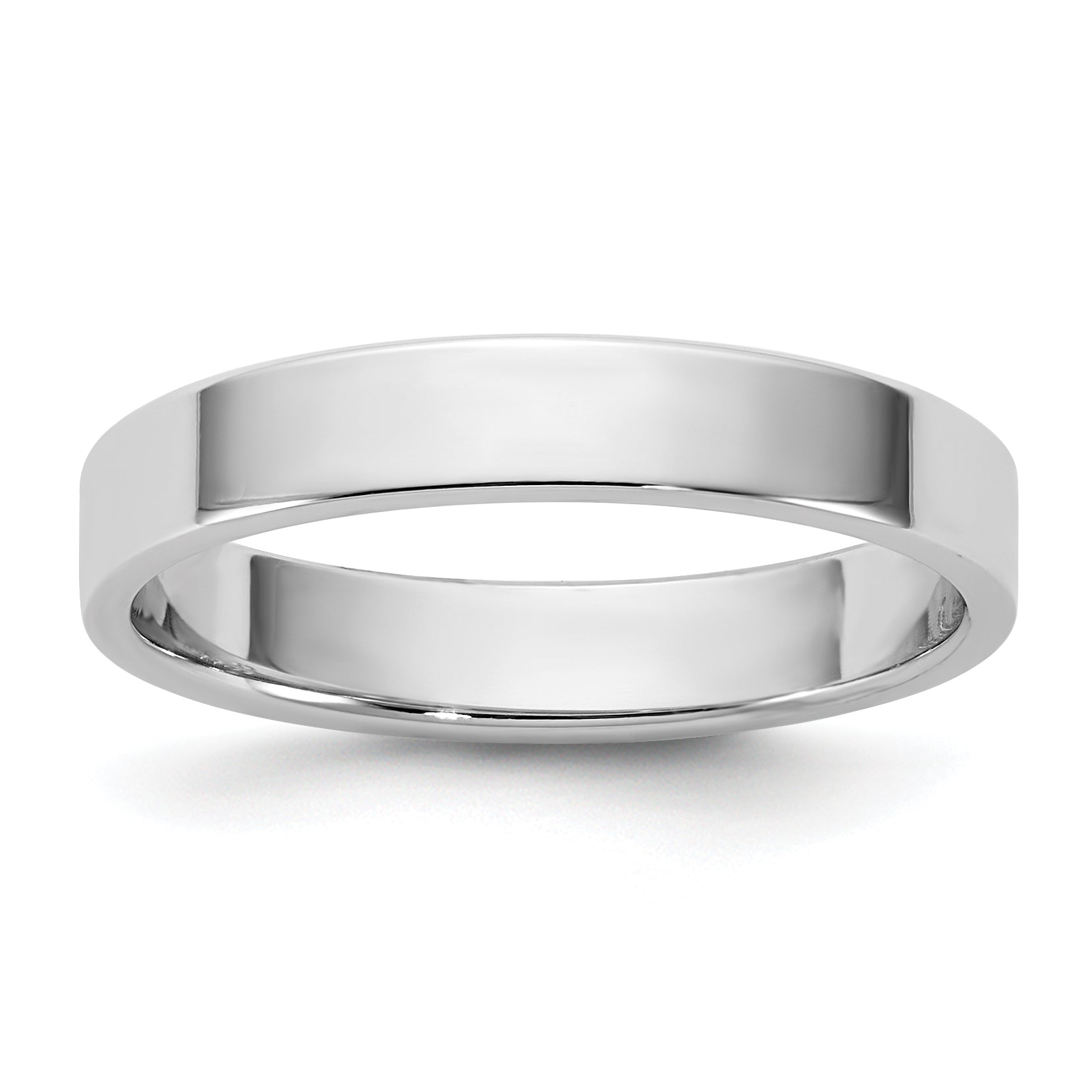 3.5mm 10K White Gold Lightweight Flat Wedding Band - Sophia Jewelers