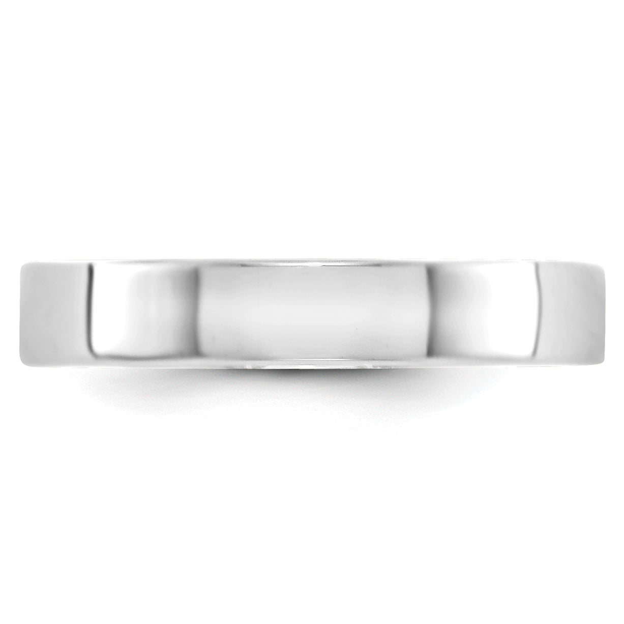 10k White Gold 4mm Lightweight Flat Wedding Band Size 4 Secondary image