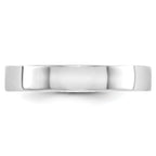 14k White Gold 4mm Lightweight Flat Wedding Band Size 14