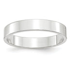 4.0mm 10K White Gold Lightweight Flat Wedding Band - Sophia Jewelers