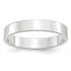 14k White Gold 4mm Lightweight Flat Wedding Band Size 14