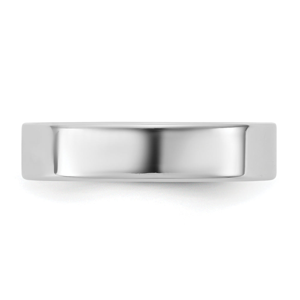 4.5mm 10K White Gold Lightweight Flat Wedding Band - Sophia Jewelers