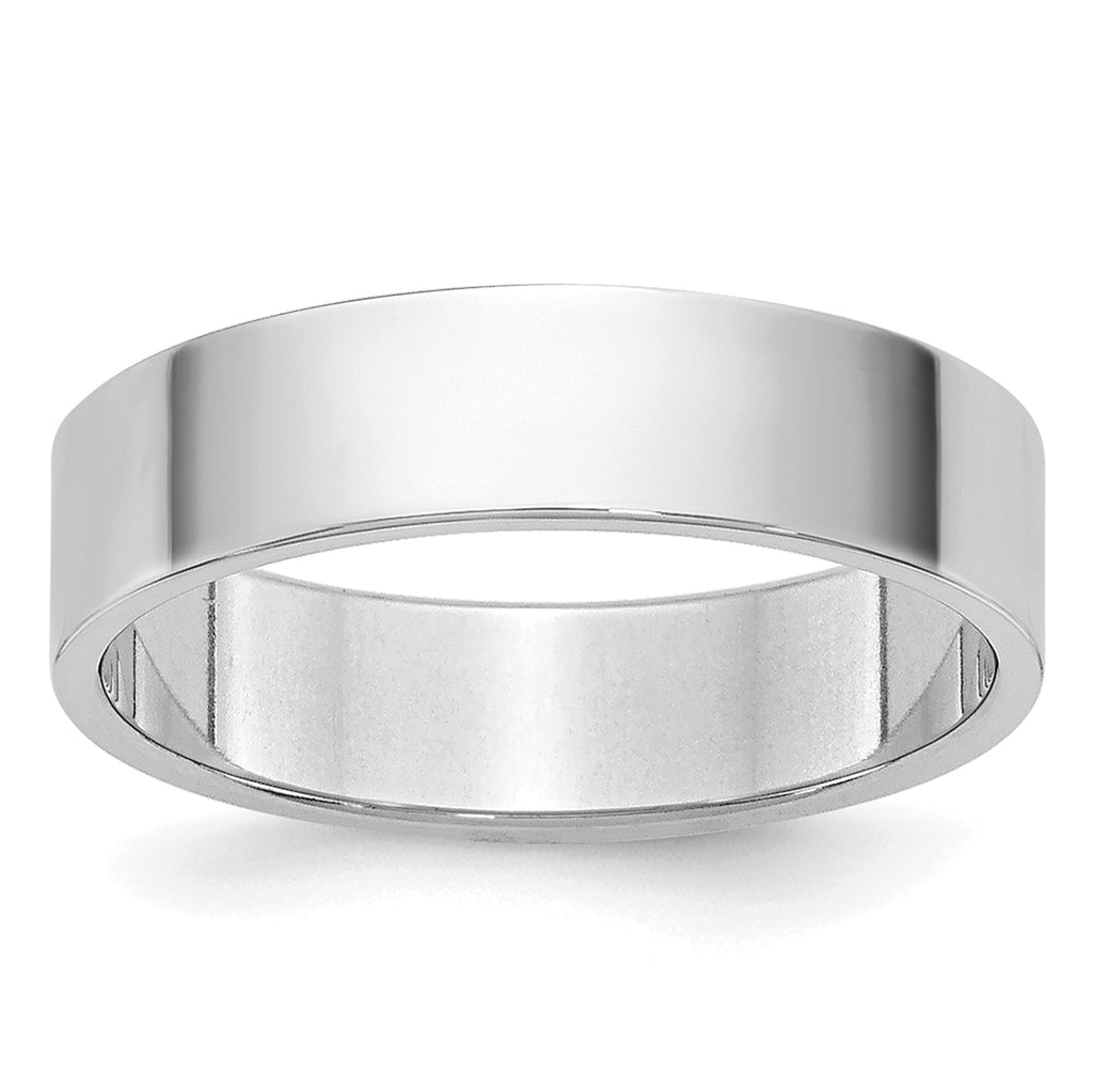 4.5mm 10K White Gold Lightweight Flat Wedding Band - Sophia Jewelers
