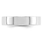 14K White Gold Flat Wedding Band 5mm