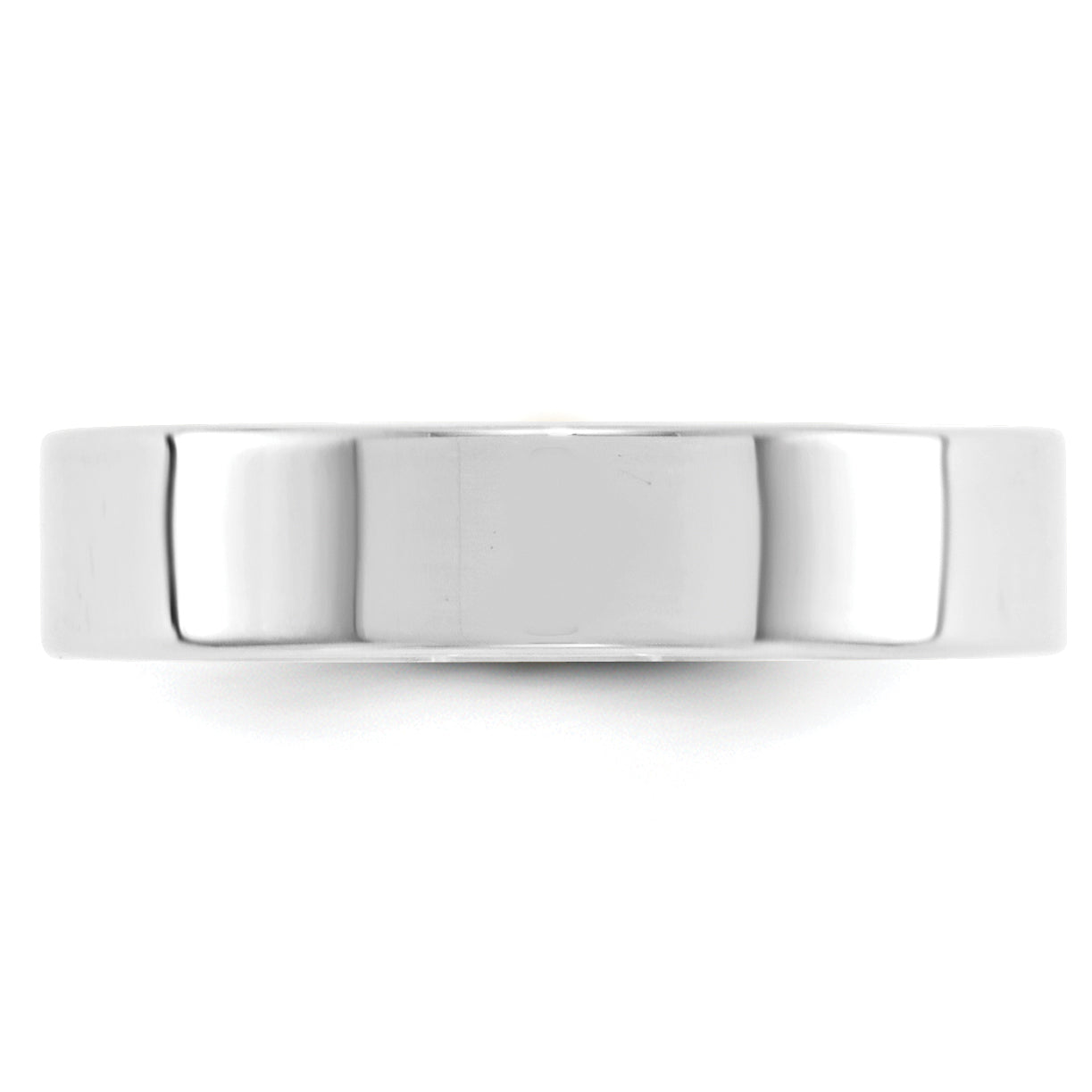 14K White Gold Flat Wedding Band 5mm