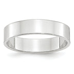 14k White Gold 5mm Lightweight Flat Wedding Band
