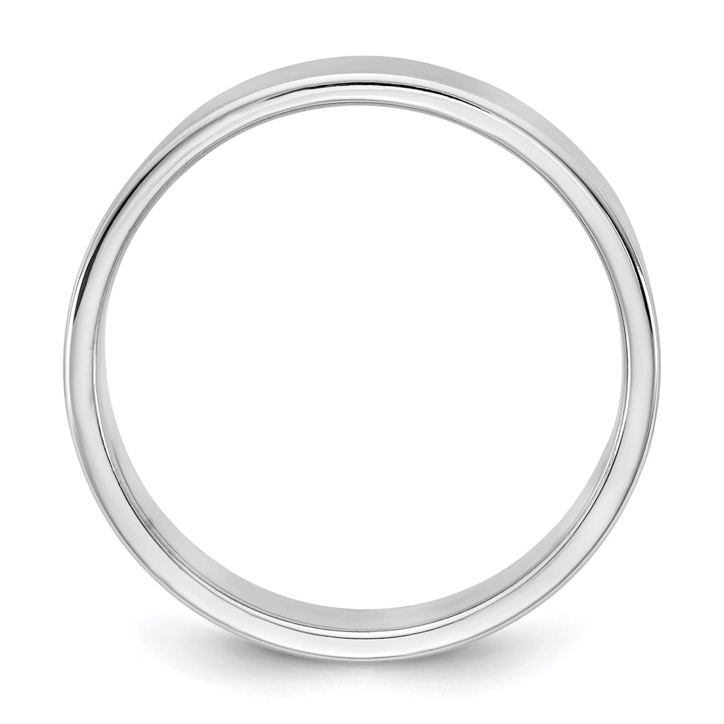 10K White Gold Flat Wedding Band 5.5mm