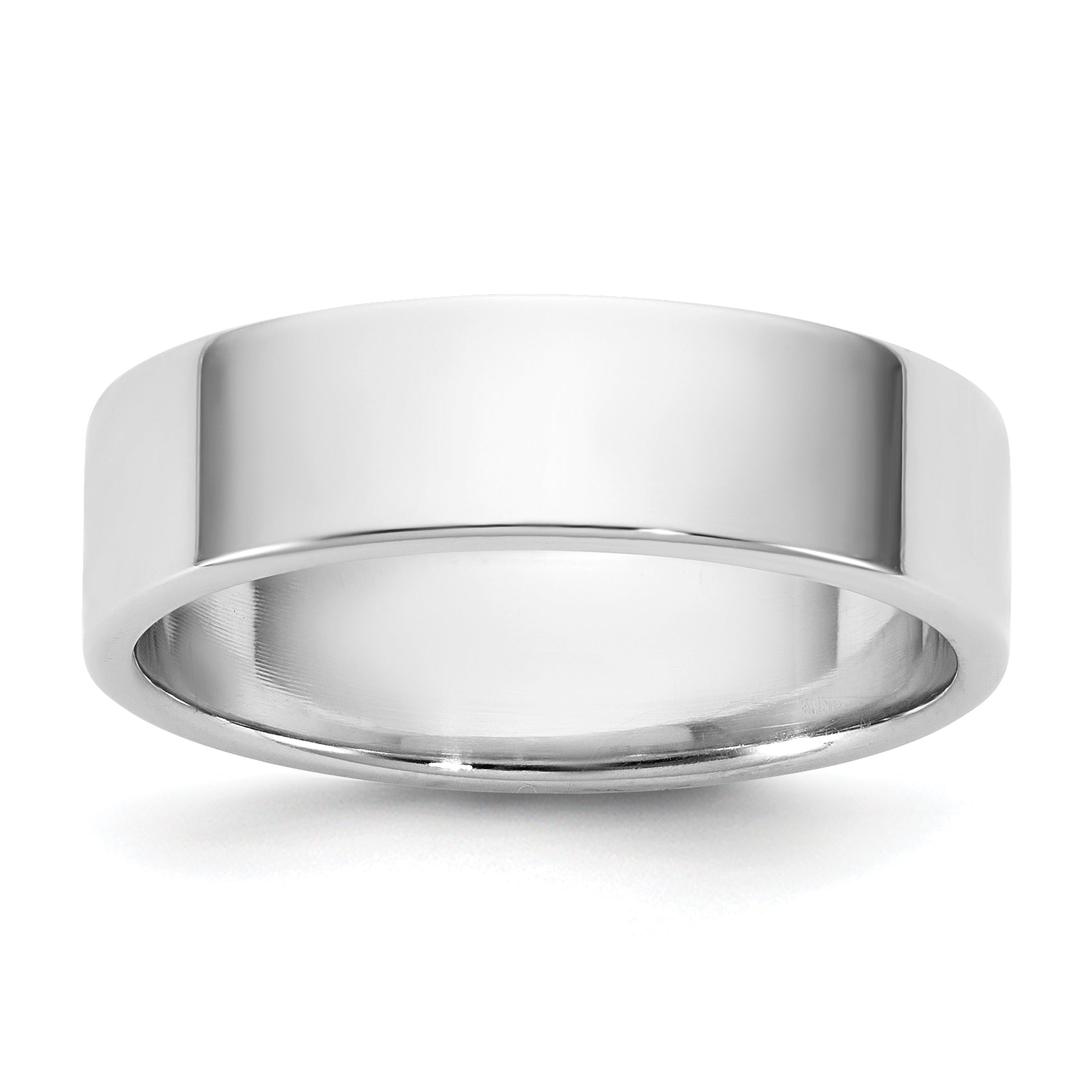 10K White Gold Flat Wedding Band 5.5mm Main image