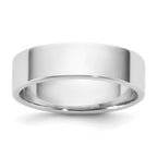 10K White Gold Flat Wedding Band 5.5mm