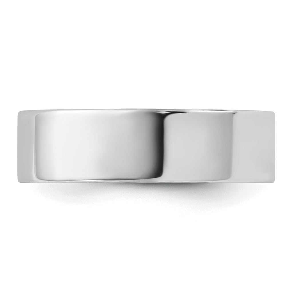 14k White Gold 6mm Lightweight Flat Wedding Band