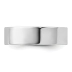 14k White Gold 6mm Lightweight Flat Wedding Band