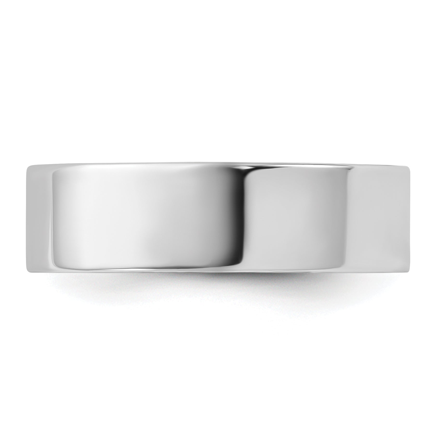 14k White Gold 6mm Lightweight Flat Wedding Band