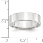 14k White Gold 6mm Lightweight Flat Wedding Band