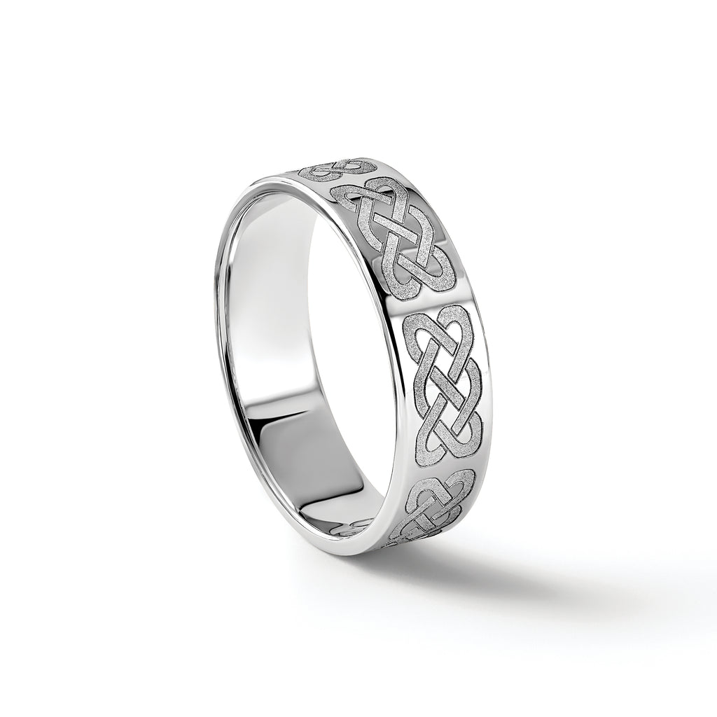 14k White Gold 6mm Lightweight Flat Wedding Band