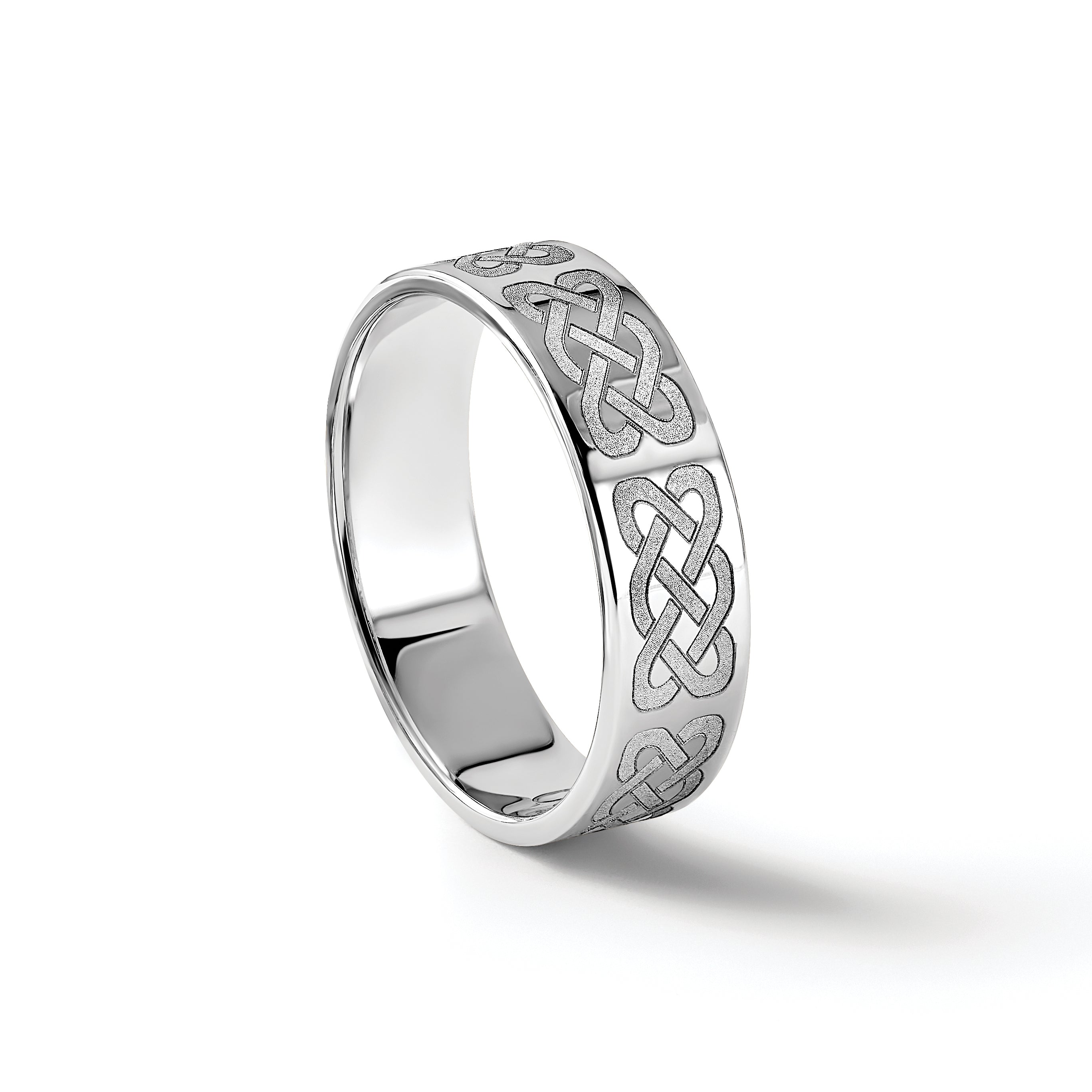 14k White Gold 6mm Lightweight Flat Wedding Band