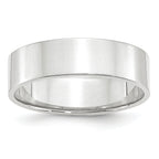 6.0mm 10K White Gold Lightweight Flat Wedding Band - Sophia Jewelers