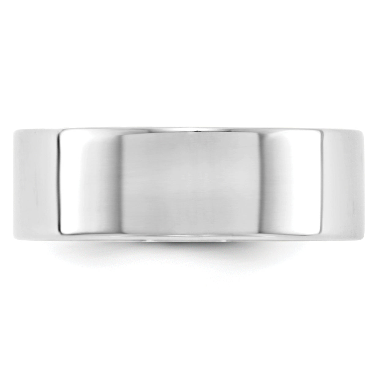 7.0mm 10K White Gold Lightweight Flat Wedding Band - Sophia Jewelers
