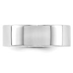 14K White Gold Flat Wedding Band 7mm