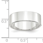 14K White Gold Flat Wedding Band 7mm