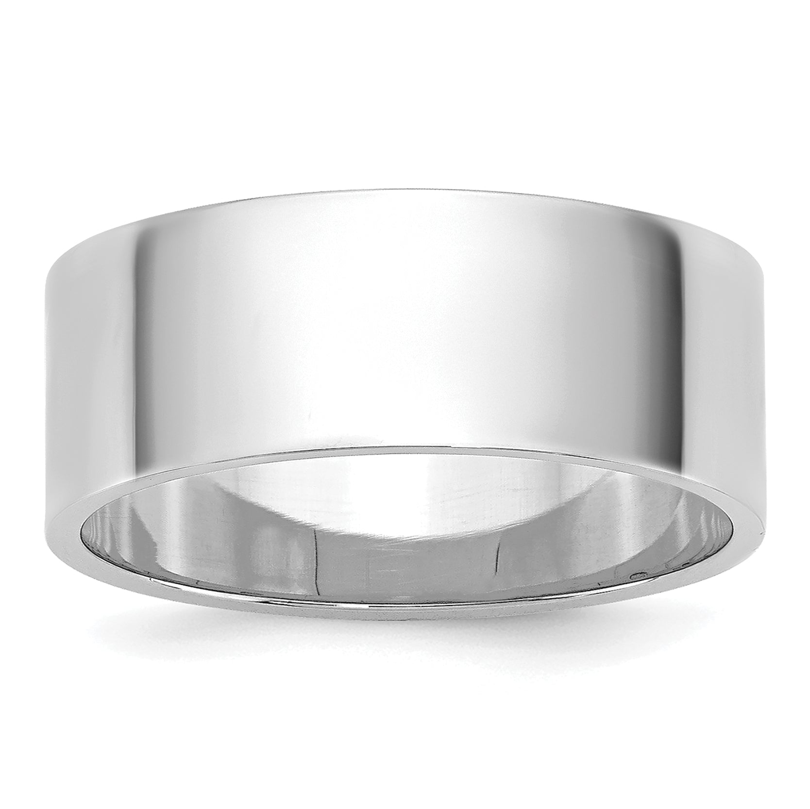 7.0mm 10K White Gold Lightweight Flat Wedding Band - Sophia Jewelers