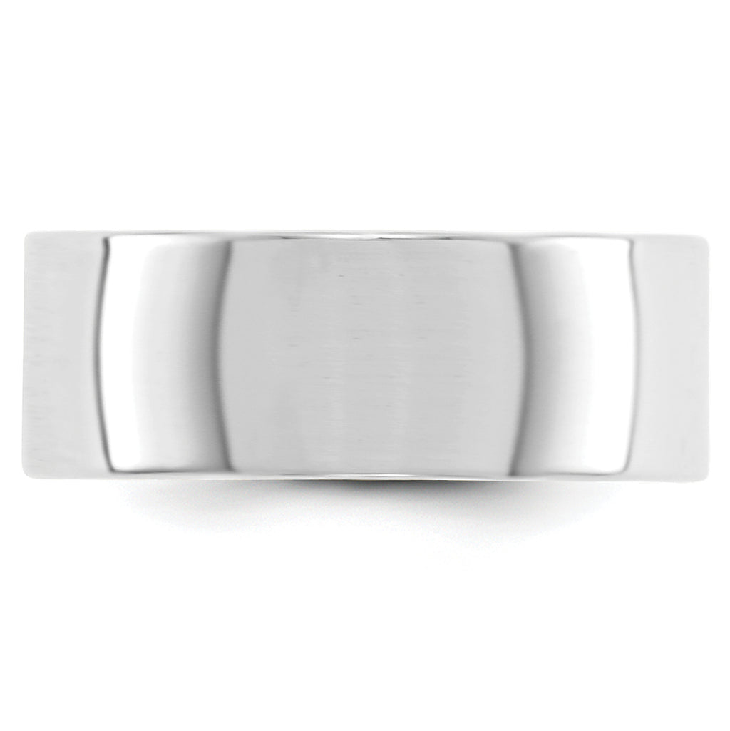 14k White Gold 8mm Lightweight Flat Wedding Band
