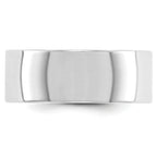 14k White Gold 8mm Lightweight Flat Wedding Band