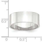 8.0mm 10K White Gold Lightweight Flat Wedding Band - Sophia Jewelers