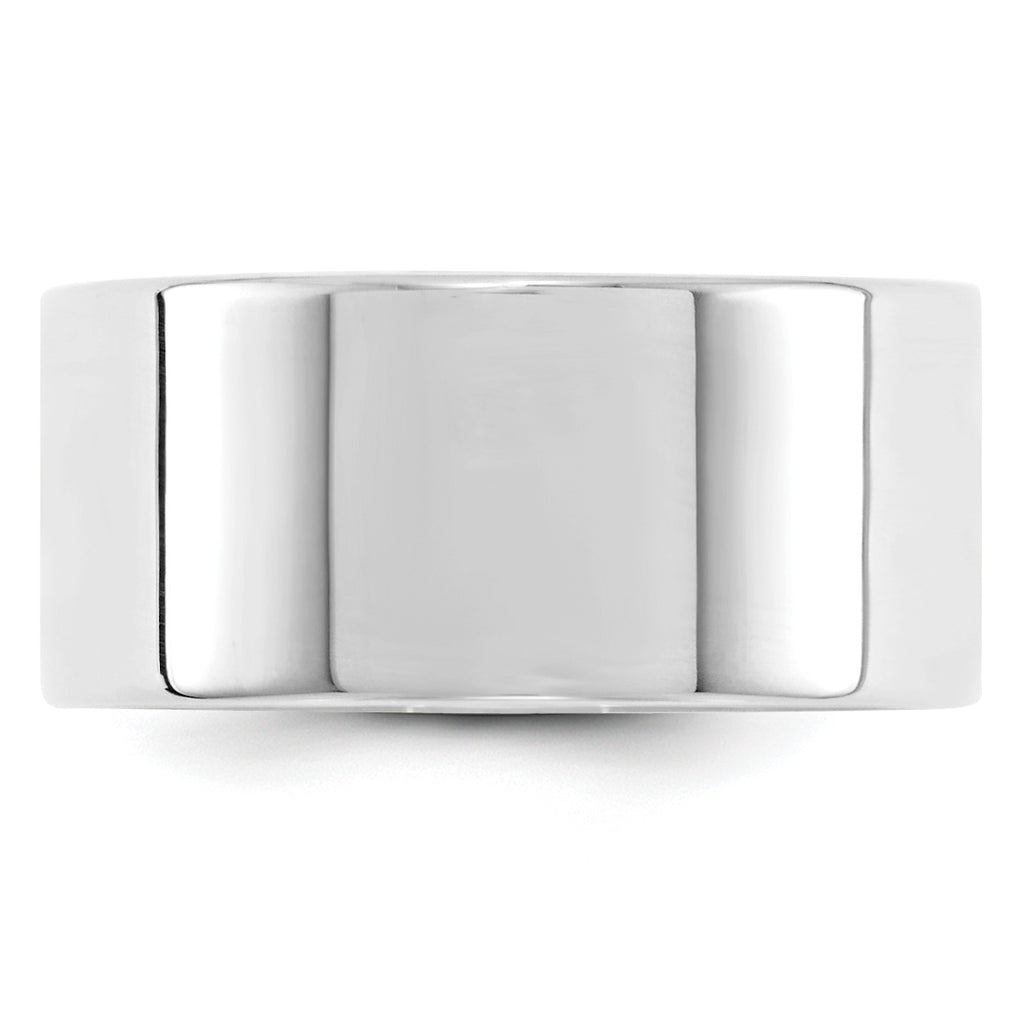 14k White Gold 10mm Lightweight Flat Wedding Band
