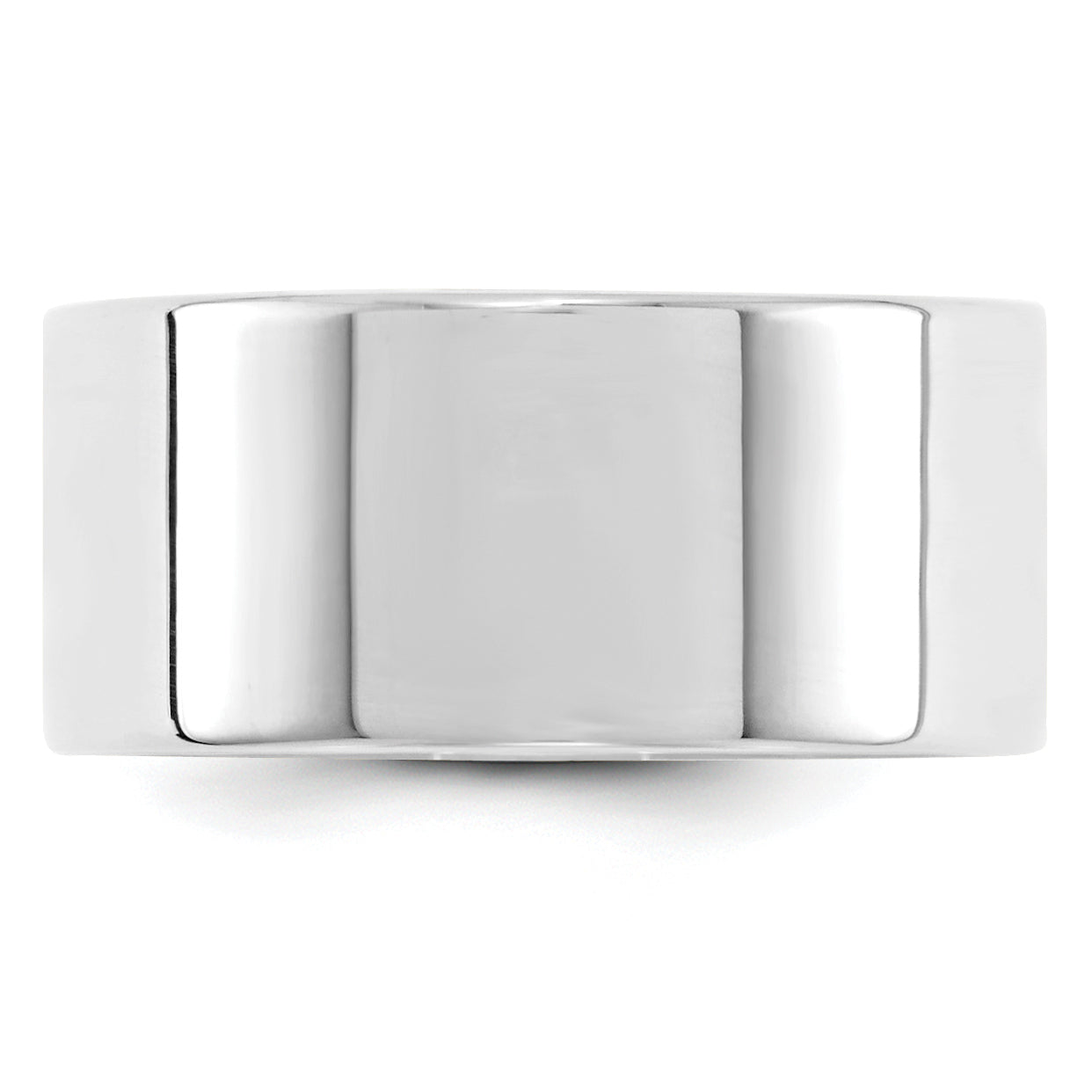 14k White Gold 10mm Lightweight Flat Wedding Band