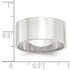 14k White Gold 10mm Lightweight Flat Wedding Band