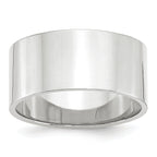 14k White Gold 10mm Lightweight Flat Wedding Band