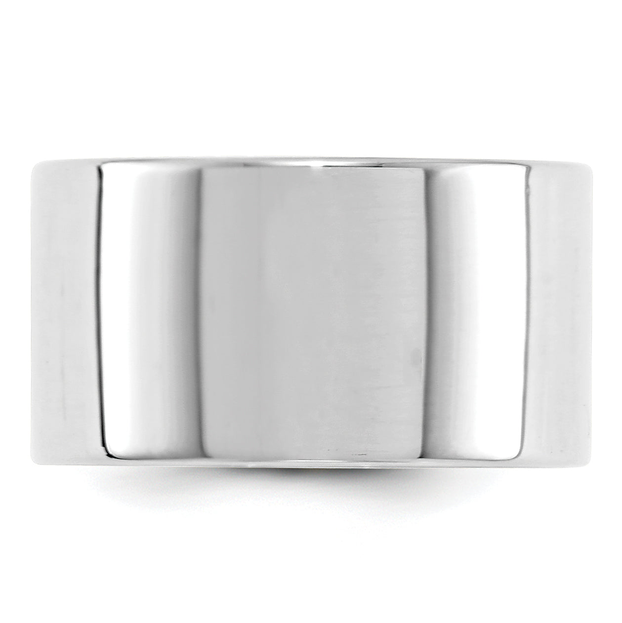 12.0mm 10K White Gold Lightweight Flat Wedding Band - Sophia Jewelers